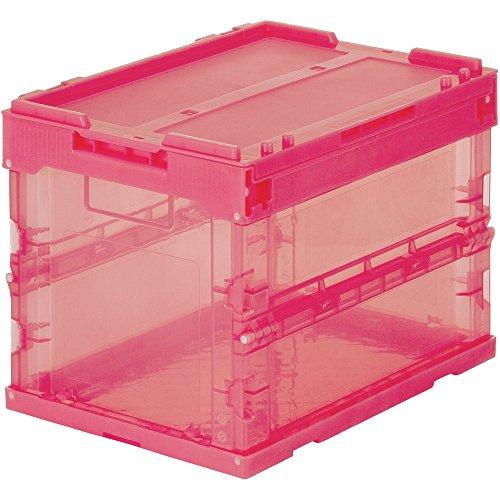 トラスコ中山(TRUSCO) スケルトンコンテナ 蓋付 スケルコンオリコン 透明レッド 20L TR...