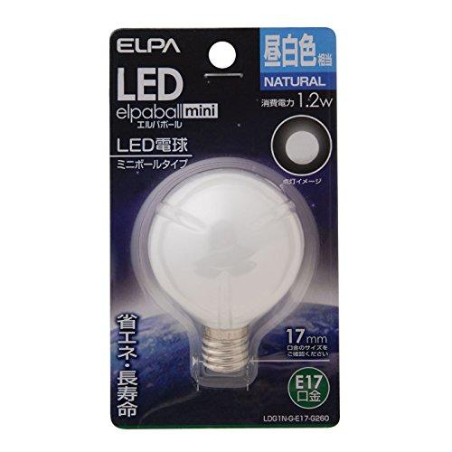 ELPA エルパ LED電球G50形E17 昼白色 屋内用 LDG1N-G-E17-G260