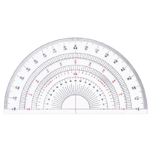 DRAPAS ドラパス 半円分度器 アクリル製 18cm 16505