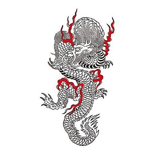 祭化粧 R257 線画・黒ドラゴン（17.5cm x 10cm）