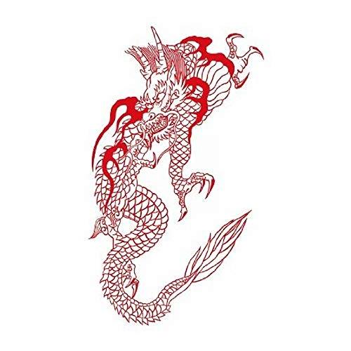 祭化粧 R258 線画・赤ドラゴン（17.5cm x 10cm）