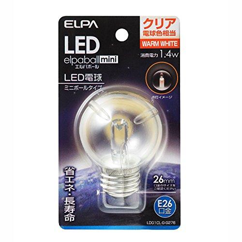 ELPA LED電球G50形E26 電球色 屋内用 LDG1CL-G-G276