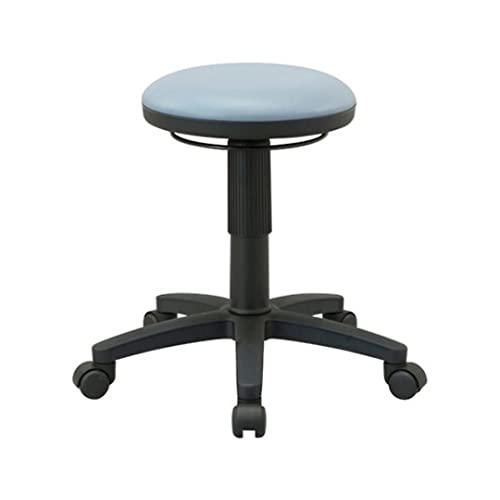 ナカバヤシ 丸椅子 キャスター付き 診察椅子 抗菌PVCレザー グレーブルー RZR-104GYB