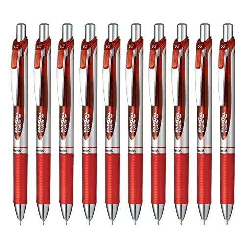 ぺんてる ボールペン ゲルインキ エナージェル ノック式 0.5mm シルバー軸 BLN75Z-B ...