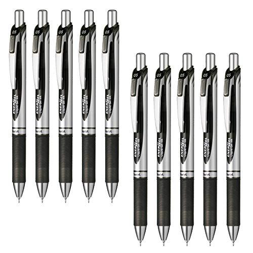 ぺんてる ボールペン ゲルインキ エナージェル ノック式 0.5mm シルバー軸 BLN75Z-A ...