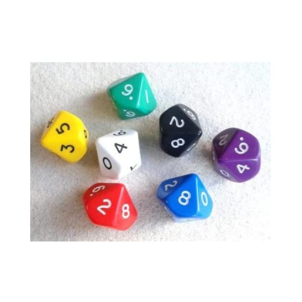 ペイリングテクノロジーズ 10面ダイス/サイコロ Opaque d10(10面体) ジャンボ 7カラ...