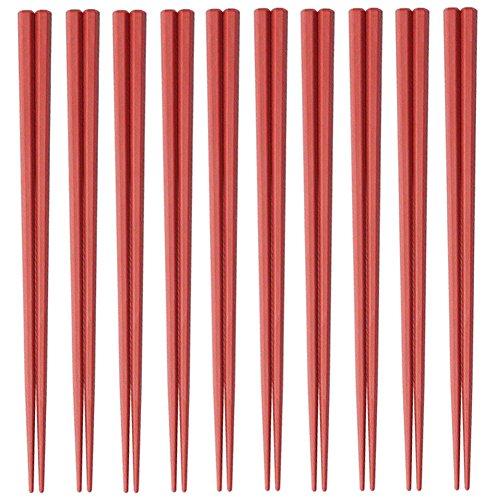 大黒工業 六角 箸 23cm 朱 10膳セット 業務用 リユース SPS 日本製