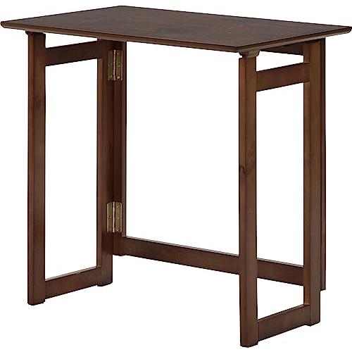 不二貿易 折りたたみテーブル デスク 幅70×奥行45×高さ69cm ブラウン 天然木 コンパクト収...