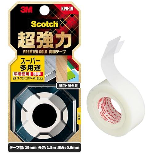 スリーエム(3M) 3M 両面テープ 超強力 スーパー多用途 薄手 幅19mm 長さ1.5ｍ スコッ...