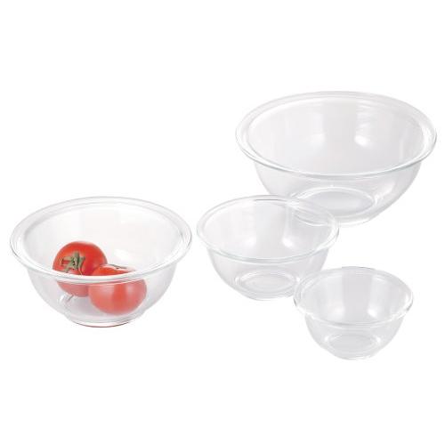 iwaki(イワキ) AGCテクノグラス 耐熱ガラス ボウル 丸型 4点セット 電子レンジ/オーブン...