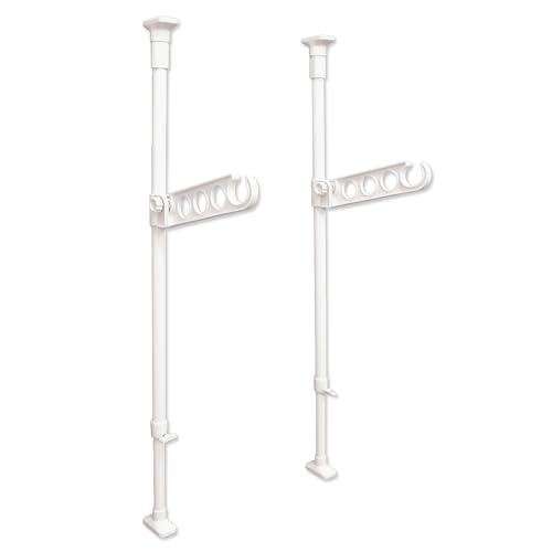 HEIAN SHINDO 室内物干し 竿受け 窓用 ホワイト 耐荷重10kg 高さ85~128cm ...