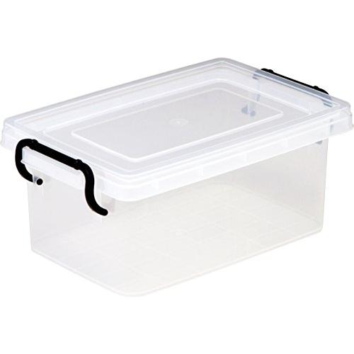 和泉化成 収納コンテナ 日本製 セーフティBOX2型クリア (幅21.5×奥34×高14cm)