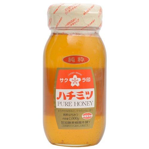 加藤美蜂園 サクラ印 純粋ハチミツ 瓶 1kg