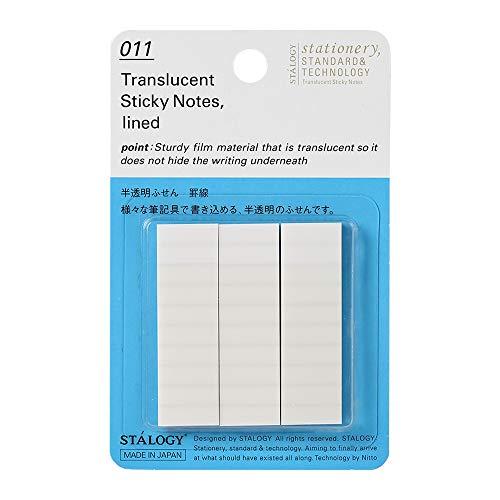 ニトムズ STALOGY フィルム付箋 半透明ふせん 横罫 15mm幅 S3050