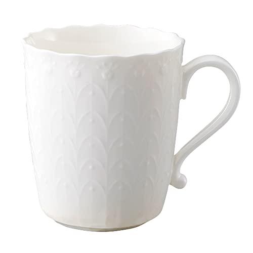 NARUMI(ナルミ) マグカップ シルキーホワイト 330cc シンプル かわいい レリーフ 電子...