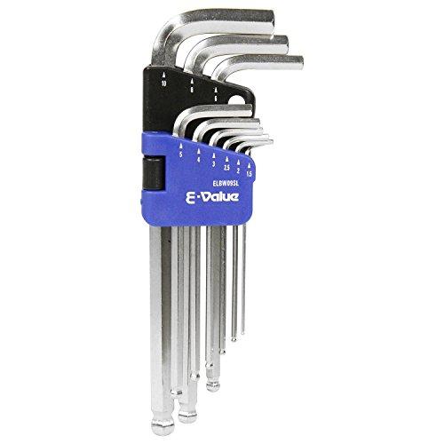 イーバリュー(E-Value) ボールポイント六角棒レンチセット 9本組 セミロングタイプ SL E...