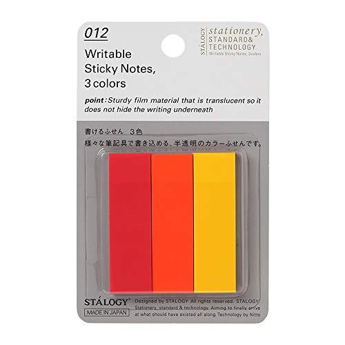 ニトムズ STALOGY フィルム付箋 書けるふせん 3色 A S3060
