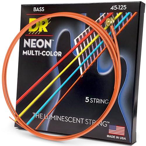 DR ベース弦 5弦 NEON ニッケルメッキ マルチ カラー コーテッド .045-.125 NM...