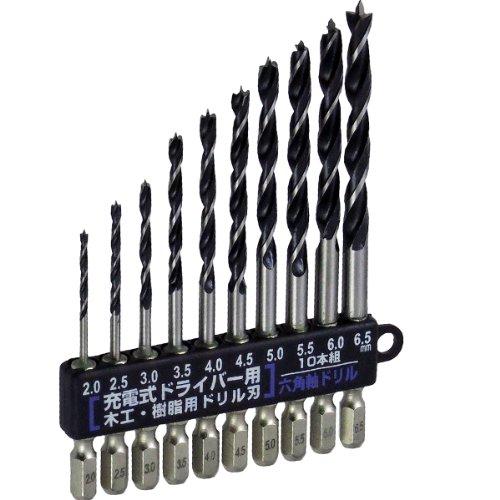 近与(KONYO) SUN UP 木工・樹脂用 六角軸ドリル 10PC M-3