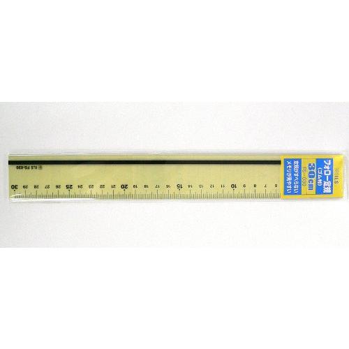 プラスチック加工専門店　【井上製作所】　フォロー定規30cm　（FS-030） ※（ゴム付き）　黄色...