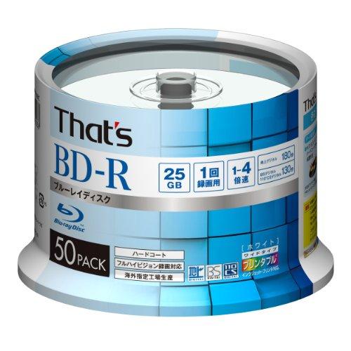 That's BD-R ビデオ用 4倍速 180分 25GB 台湾製ハードコート仕様 ワイドプリンタ...