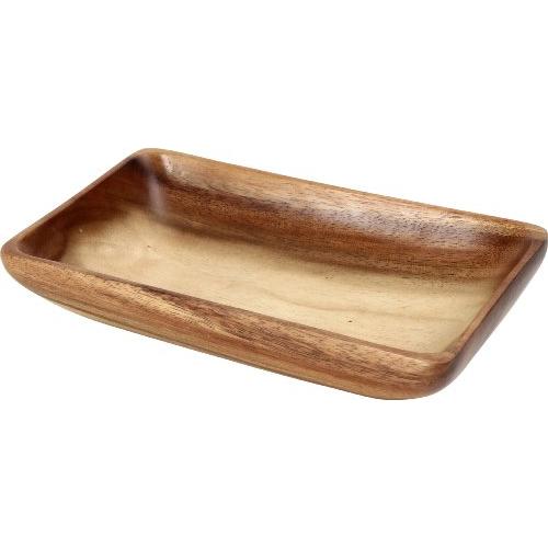 不二貿易 アカシア 木製食器 長方形 ボウルプレート XLサイズ 幅24.5×奥行15.5×高さ5c...