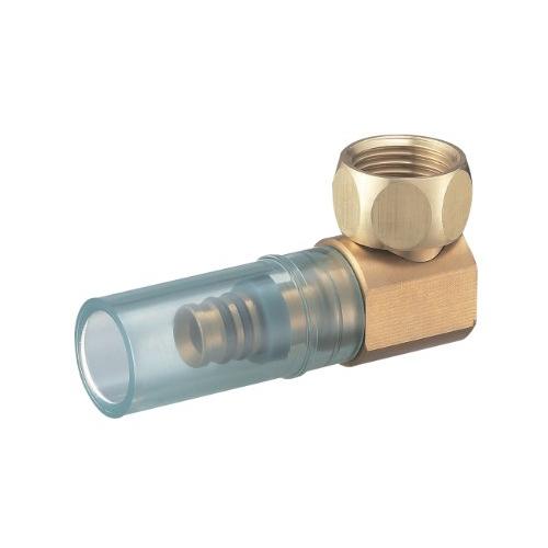 SANEI(サンエイ) ワンタッチタイプのナット付エルボ ネジ径G1/2×パイプ径10A パッキン付...