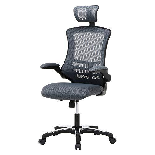 不二貿易 オフィスチェア デスクチェア メッシュ ロッキング機能 グレー マスター3 85180