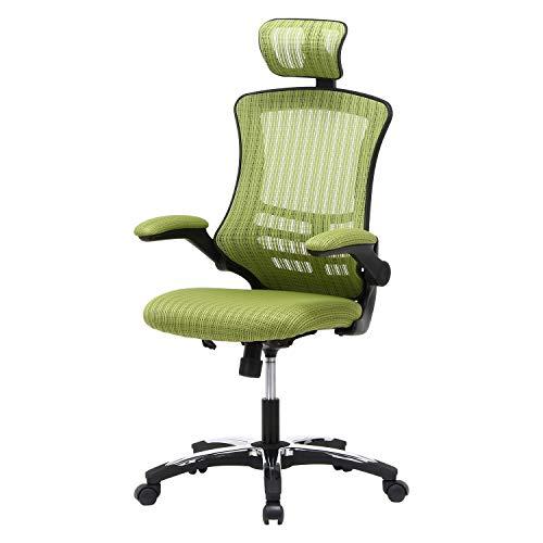 不二貿易 オフィスチェア メッシュ アームアップ メッシュ グリーン マスター3 85181