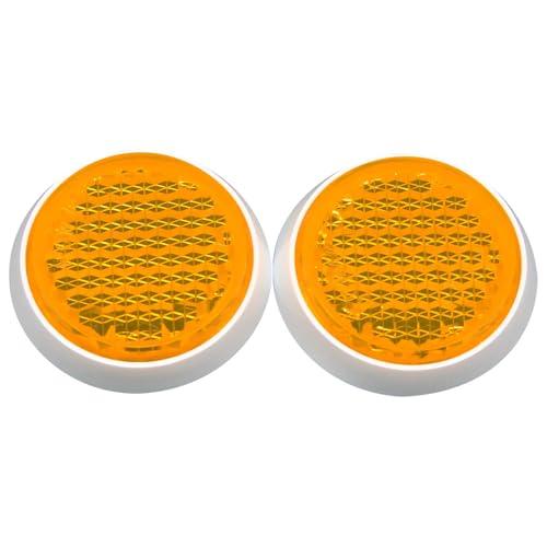 和気産業(Waki) 反射板 リフレクター 直径27mm 厚み6mm オレンジ 注意喚起 工場 駐車...