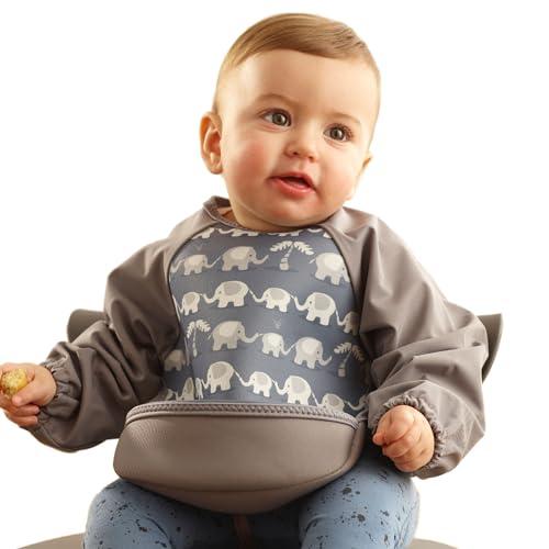 ［ビベッタ］ 長袖 お食事 エプロン 離乳食 袖付き 乾燥機 手づかみ食べ 英国発 食べこぼし洗濯機...