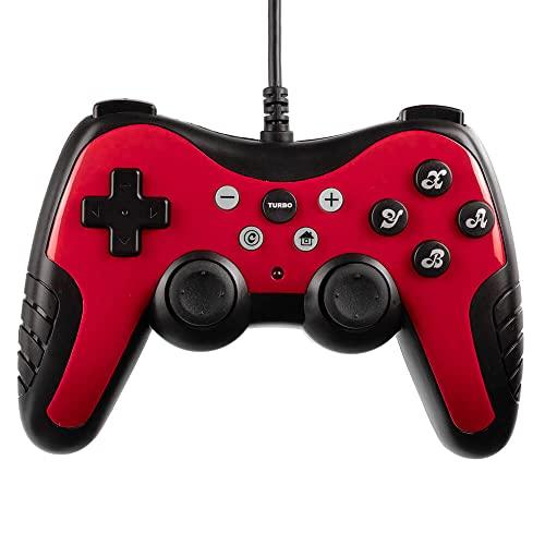 アンサー Switch2/Switch用 USBコントローラーPro Lite（レッド）ANS-SW...