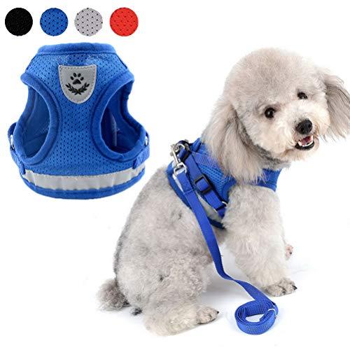 ZUNEA 犬用 ハーネス 小型犬 猫用 ハーネス リード セット 子犬 メッシュ 胴輪 通気性 反...