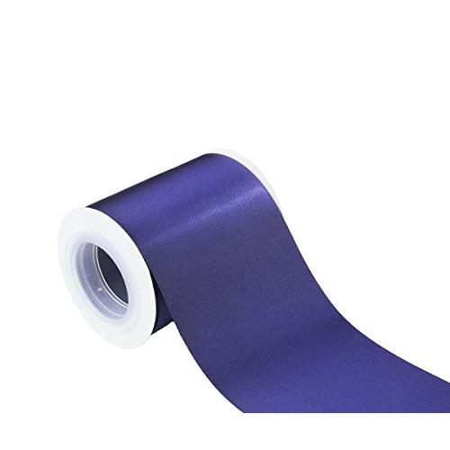 【IDECORRIBBONS】幅75mm 両面サテンリボン 長さ4.5m #370ダークブルー