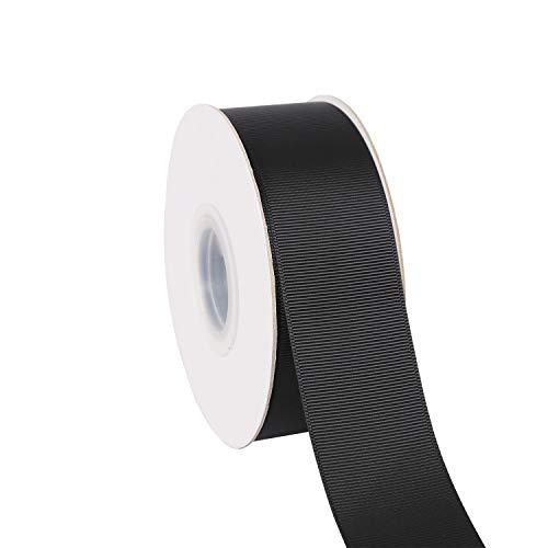 【IDECORRIBBONS】横長38mm ポリエステルグログランリボン 縦長22m # 030ブラ...