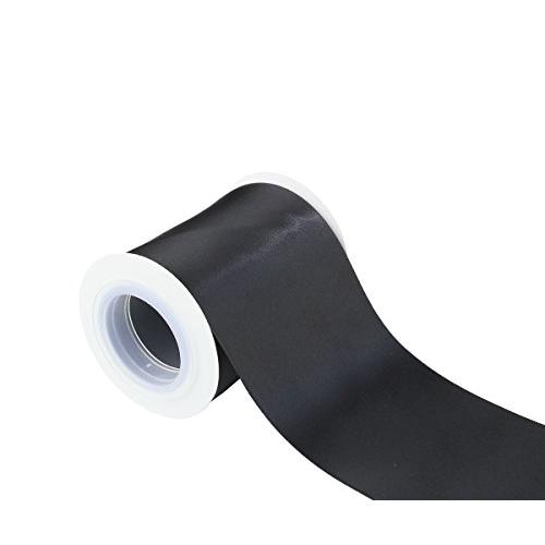 【IDECORRIBBONS】幅75mm 両面サテンリボン 長さ4.5m #030ブラック