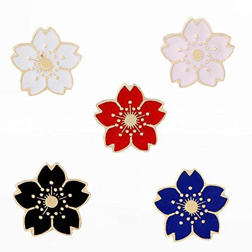 AFKshop 桜 ピンバッジ 5個セット ブローチ スーツ ジャケット カバン 入学式 卒業式 結...
