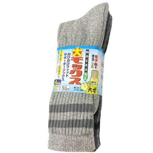 [エース] 大モックス 杢調カラー 先丸靴下 4足セット 27.0〜29.0cm AG280L