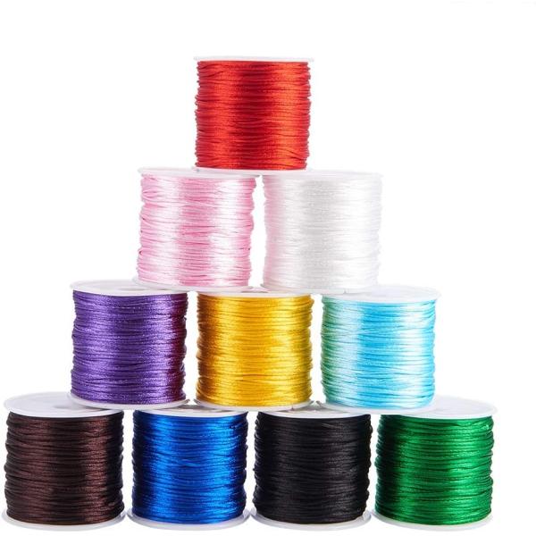 PH PandaHall 10巻き 約30m/巻き 直径1mm ナイロンロープ ナイロン糸 結び紐 ...