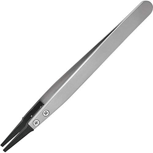 エンジニア ESDピンセット 静電気対策 平タイプ 125mm PTZ-46