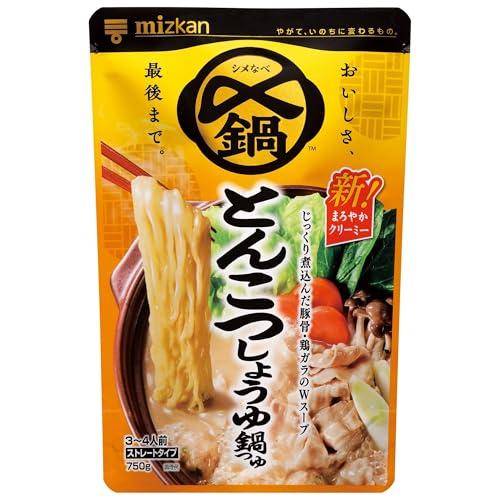 ミツカン 〆まで美味しいとんこつしょうゆ鍋つゆストレート 750g×4袋 鍋の素