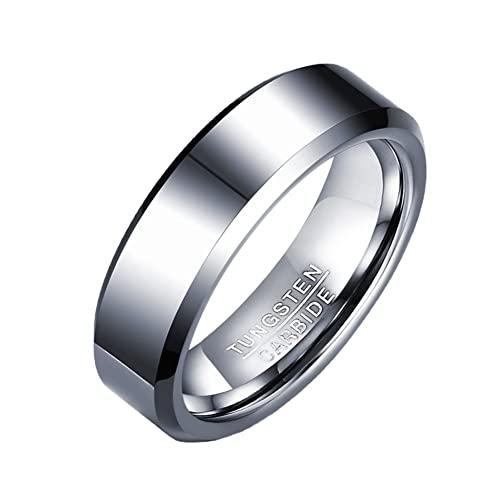 [Rockyu] ジュエリー アクセサリー タングステン 指輪 メンズ シンプル 幅 6mm 25号...