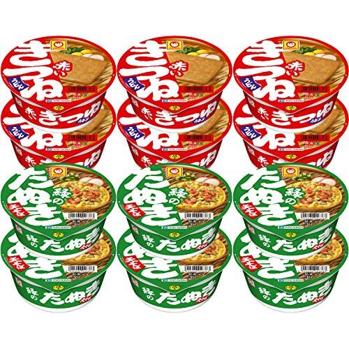 マルちゃん 赤いきつね 緑のたぬき 2種セット ( 計12個入り ) カップ麺 うどん そば ( あ...