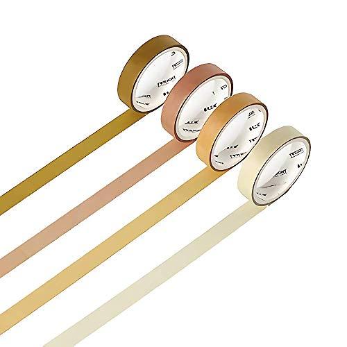 Yubbaex マスキングテープ モランディ 9mm幅 x 4巻 薄いです プレゼント包装、DIY工...