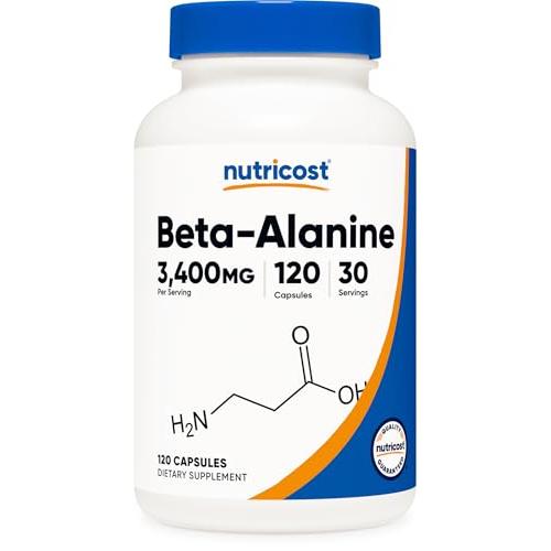 Nutricost ベータアラニン 3400mg、120カプセル、非GMO、グルテンフリー
