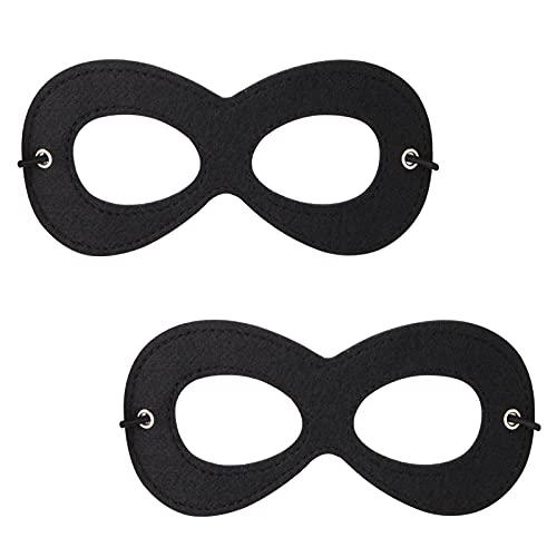 AIMIKE (アイミケ) スーパーヒーローマスク 2個 ブラックのフェルト製のアイマスク ハロウィ...