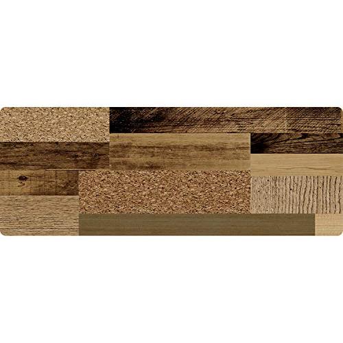 ベストコ キッチンマット ミックスウッド ダーク 45×120cm さらっと拭ける ぷにぷに触感 N...