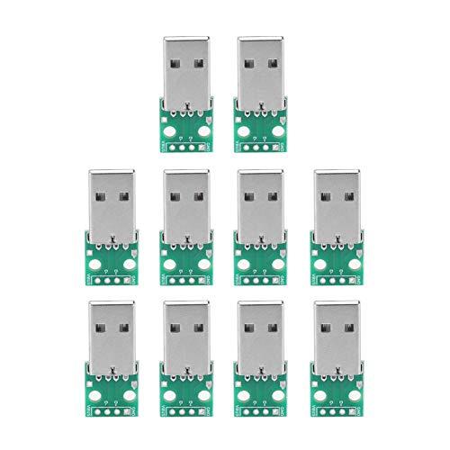 Akozon USB to DIP アダプタ 10個入り USBタイプAオスプラグ-DIPアダプタボ...
