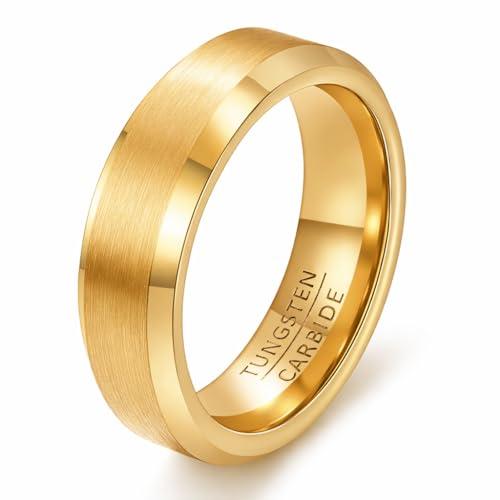 [Rockyu] アクセサリー リング メンズ ゴールド 18金メッキ タングステン 指輪 8mm ...
