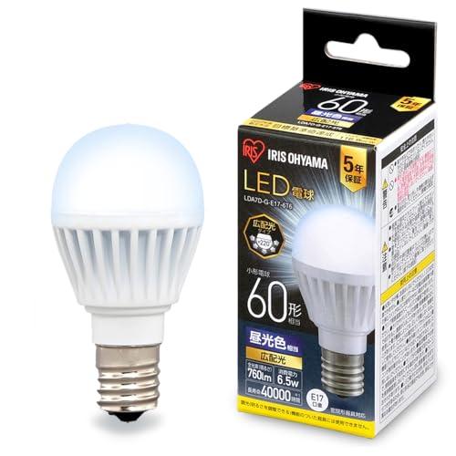 アイリスオーヤマ LED電球 口金直径17mm 広配光 60W形相当 昼光色 密閉器具対応 LDA7...